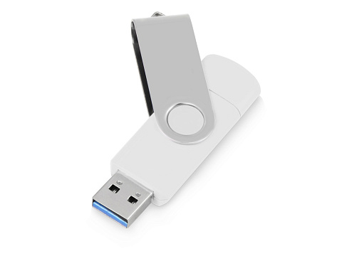 USB3.0/USB Type-C флешка на 16 Гб Квебек C, белый - рис 2.