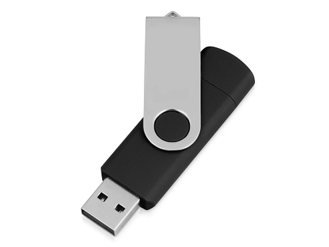 USB/micro USB-флешка 2.0 на 16 Гб «Квебек OTG», черный - рис 2.