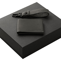 Подарочный набор Long River: кошелек, ремешок для ключей, черная коробка