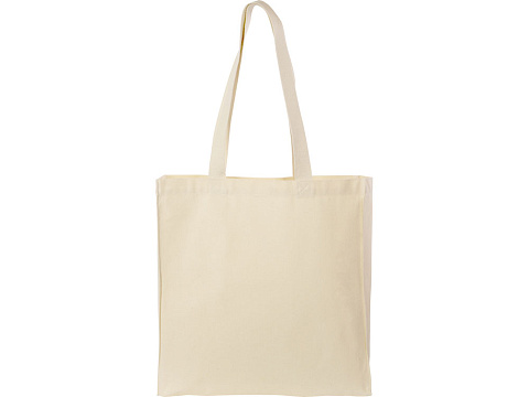 Сумка Donny из хлопка с донной складкой и парусиновыми ручками, натуральный (Р) - рис 3.